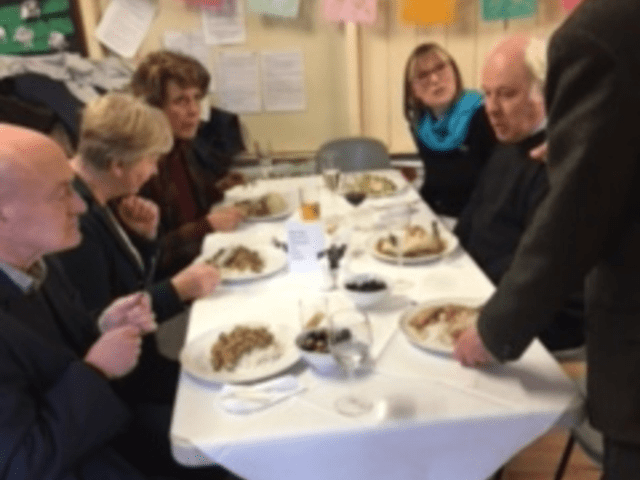 Party guests enjoying the food we served